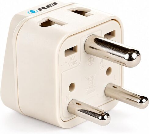 OREI World (USA, UK, China & More) to India (Type D) Travel Adapter Plug - 2 in 1 - CE Certified - RoHS Compliant - 2 Pack - White Color (DB-10-2PK) in Kuwait