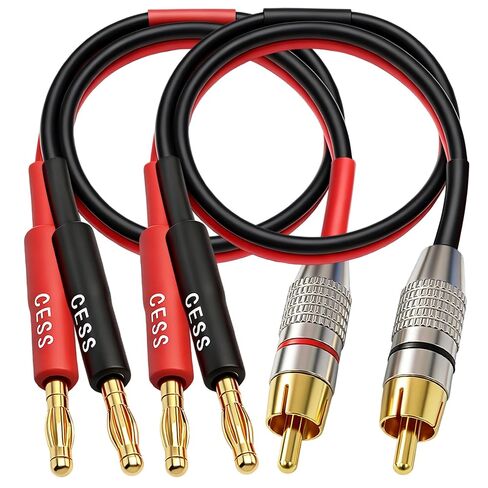 CESS-152-3f كابل Banana Plug to RCA، كابل مكبر صوت Phono Banana، قناتين (12AWG 3 Feet) in Kuwait