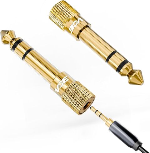 في سي اي في سي اي 2-PACK 6.35mm (1/4") to 3.5mm (1/8") ذكر إلى أنثى كابل الربط بين الأجهزة المختلفة أسود in Kuwait