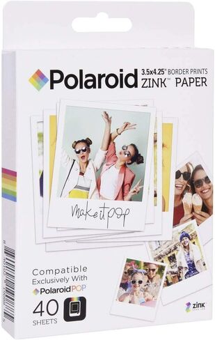 Zink Polaroid 3.5 x 4.25 inch Premium Zink Border Print Photo Paper (10 Sheets) Compatible with Polaroid POP Instant Camera & Polaroid 3x4 Printer in Kuwait