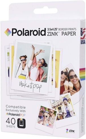 Zink Polaroid 3.5 x 4.25 inch Premium Zink Border Print Photo Paper (10 Sheets) Compatible with Polaroid POP Instant Camera & Polaroid 3x4 Printer in Kuwait