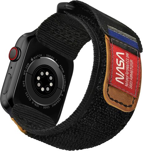 Made for Apple Watch Band, NASA Licensed Rugged Nylon Leather Sports Strap With Woven Loop Design For iWatch Ultra 2/1 49mm/45mm/44mm Tough Tactical Replacement Band For Series 9/8/7/6/5/4/3/2/1/SE in Kuwait