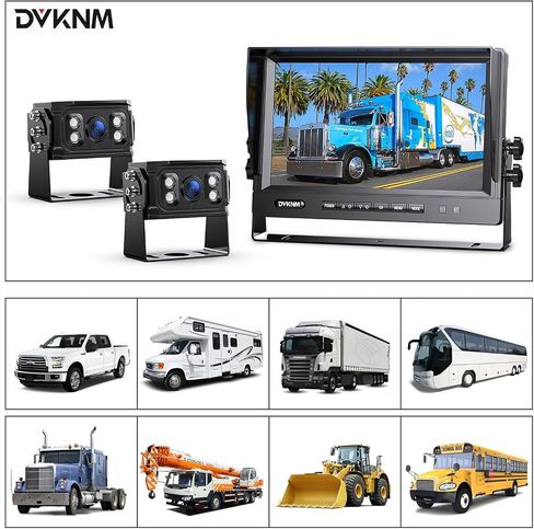 Wired Backup Camera System, 9" 1080P IPS Monitor & 2 Rear View Camera in Kuwait