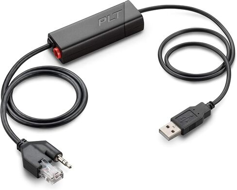 Poly (Plantronics + Polycom) Plantronics - Electronic Hook Switch APU-76 (Poly) - Cable for DECT and 900 MHz Headset - One Touch Call Control, Black (211076-01) in Kuwait