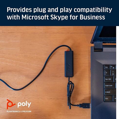 Poly (Plantronics + Polycom) Plantronics - Electronic Hook Switch APU-76 (Poly) - Cable for DECT and 900 MHz Headset - One Touch Call Control, Black (211076-01) in Kuwait