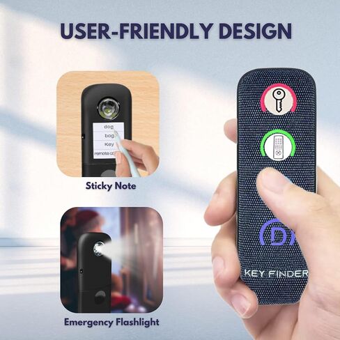 Key Finder Locator: EIRIX New Fabric Wireless Slim RF Key Wallet Finder Item Locator with 80dB Loud Sound and 131ft Working Range, 1 Transmitter + 4 Receivers (Grey) in Kuwait