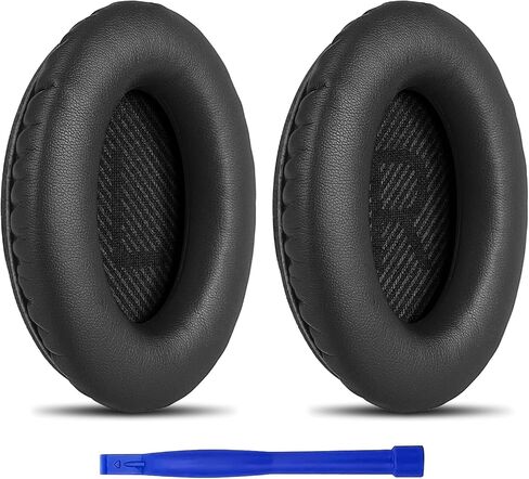 تي تيرسيلي وسائد اذن بديلة لسماعات بوز كوايت كومفورت 35 II/45 (QC35/QC45/QC35 II)، مع وسادات اذن على شكل QC35 بحروف حرف L وR QC25 QC15 QC2 ساوند ترو ساوند لينك (اسود) in Kuwait