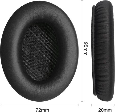 تي تيرسيلي وسائد اذن بديلة لسماعات بوز كوايت كومفورت 35 II/45 (QC35/QC45/QC35 II)، مع وسادات اذن على شكل QC35 بحروف حرف L وR QC25 QC15 QC2 ساوند ترو ساوند لينك (اسود) in Kuwait
