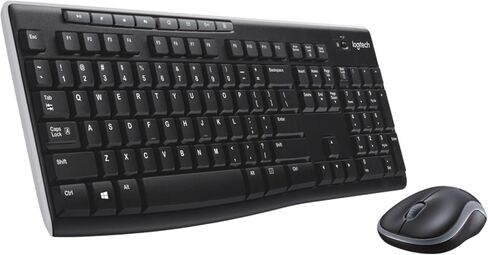 Logitech K270 Wireless Keyboard for Windows, 2.4 GHz Wireless, Full-Size, Number Pad, 8 Multimedia Keys, 2-Year Battery Life, Compatible with PC, Laptop, Black in Kuwait