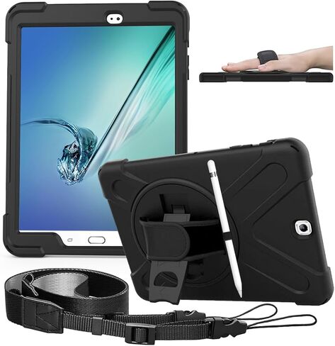DreamerX Kids Case for Lenovo Tab K10 2021 / M10 FHD Plus 2nd Gen 10.3-inch 2020, Rugged Silicone Case Cover with Stand Hand/Shoulder Strap for 10.3" Tab K10 TB-X6C6L TB-X6C6F M10 Plus TB-X606F, Black in Kuwait