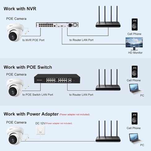كاميرا Anpviz 4MP PoE IP Turret مع ميكروفون/صوت، كاميرا أمان IP خارجية داخلية، رؤية ليلية 50 قدمًا، مقاومة للماء IP66، زاوية واسعة 108 درجة عدسة 2.8 مم، تسجيل 24/7 in Kuwait