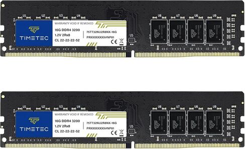 تايم تيك 16GB DDR4 3200MHz (أو 2933MHz او 2666MHz) PC4-25600 CL22 1.2 فولت بدون اي سي سي غير مخزن مؤقت 2Rx8 ثنائي الرتبة 288 دبوس UDIMM وحدة ذاكرة RAM للكمبيوتر المكتبي ترقية (16GB) in Kuwait