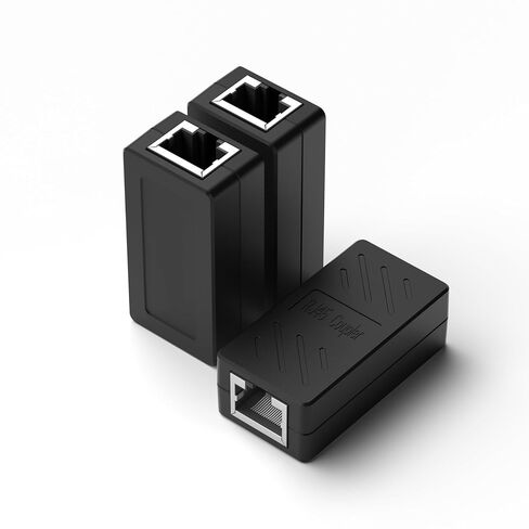 Azduou RJ45 Inline Coupler,RJ45 Coupler, Network Coupler, for Cat7/Cat6/Cat5e/cat5 Ethernet Cable Extender Connector - Female to Female, Black 20 Pack in Kuwait
