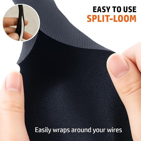 MGI SpeedWare Woven Mesh Split-Sleeve Wire Loom for High-Temperature Automotive Harness and Home Cable Management - 25 feet (1/2") in Kuwait