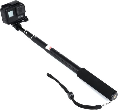 HSU Extendable Selfie Stick for Action Camera， Waterproof Hand Grip for GoPro Hero 12/11/10/9/8/7, Handheld Monopod 6.5" to 26.4" Compatible with Cell Phones, AKASO Campark and Other Action Cameras in Kuwait