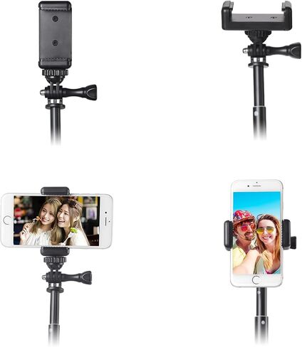 HSU Extendable Selfie Stick for Action Camera， Waterproof Hand Grip for GoPro Hero 12/11/10/9/8/7, Handheld Monopod 6.5" to 26.4" Compatible with Cell Phones, AKASO Campark and Other Action Cameras in Kuwait