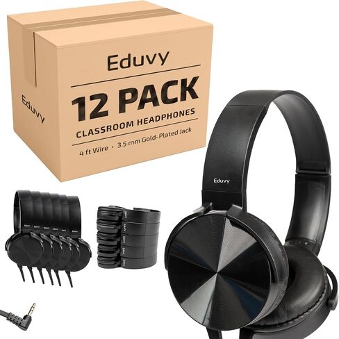 Bulk Headphones for Classroom, 24 Pack Durable Wired School Headphones for Students. Teacher Must Haves Supplies from Elementary to College (Mixed Color) in Kuwait