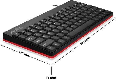 Perixx PERIBOARD-422 Wired USB-C Mini Keyboard, USB Type C Connector, Black, US English Layout in Kuwait