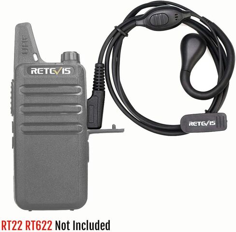 Retevis RT22 Walkie Talkie Earpiece with Mic 2 Pin, Compatible H-777 RT21 RT68 RT22S H-777S Baofeng UV-5R Kenwood Samcom Arcshell Two Way Radio, Earhook Two Way Radio Earpiece(6 Pack) in Kuwait