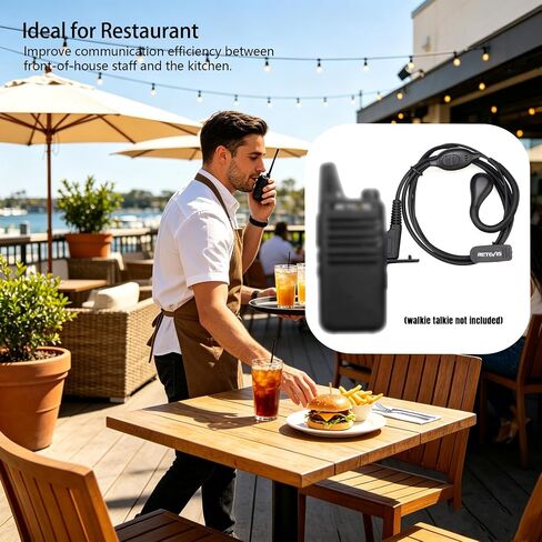 Retevis RT22 Walkie Talkie Earpiece with Mic 2 Pin, Compatible H-777 RT21 RT68 RT22S H-777S Baofeng UV-5R Kenwood Samcom Arcshell Two Way Radio, Earhook Two Way Radio Earpiece(6 Pack) in Kuwait