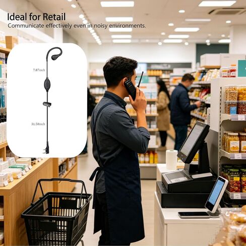 Retevis RT22 Walkie Talkie Earpiece with Mic 2 Pin, Compatible H-777 RT21 RT68 RT22S H-777S Baofeng UV-5R Kenwood Samcom Arcshell Two Way Radio, Earhook Two Way Radio Earpiece(6 Pack) in Kuwait