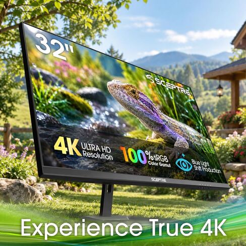 Sceptre 32-inch 4K UHD 3840 x 2160 Monitor 70Hz DisplayPort x2 HDMI x2 100% sRGB Build-in Speakers, Machine Black 2026 (U325W-UPT Series) in Kuwait