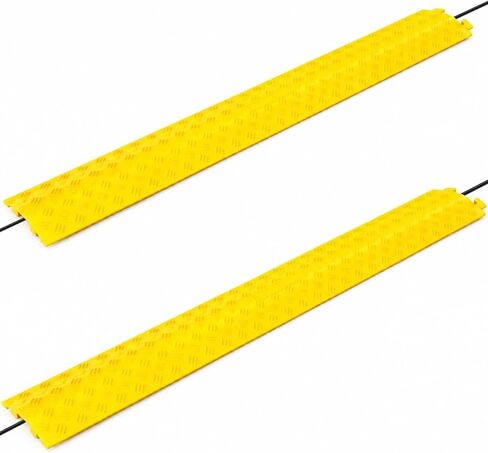 2 Pack Heavy Duty 40 inch Rubber Drop Over Cable Cover Floor Cord Cover Hose Protector Ramp for Home Office Warehouse (Large-2 Piece) in Kuwait