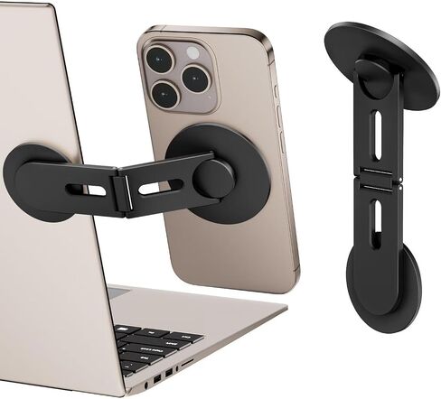 Aporia - Compatible with MagSafe iPhone +12 Side Mount Holder for Laptop Computer EV Monitor Extender Magnetic Arm for Dual Screen (Black - MagSafe) in Kuwait