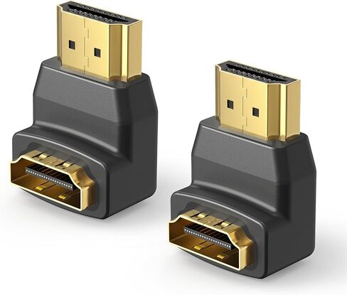 VCE HDMI 90 Degree Adapter 2 Pack, Right Angle HDMI Male to Female l Adapter 3D&4K Supported in Kuwait