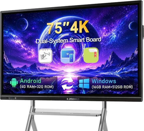 Smart Board Collaboration Hub, JYXOIHUB 55 Inch 4K UHD Digital Electronic Whiteboard Built in Dual OS for Classroom and Business, Touch Screen Interactive Smart Whiteboard (Board Only) in Kuwait