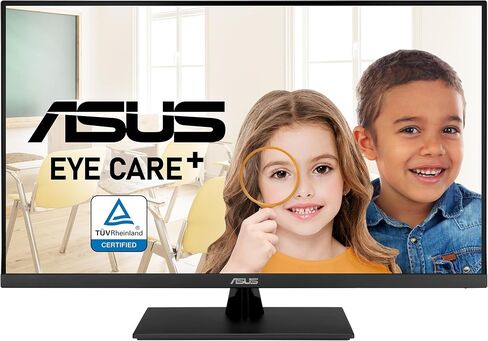 شاشة ASUS 31.5 بوصة 4K HDR للعناية بالعين (VP327Q) - UHD (3840 x 2160)، 99% sRGB، HDR-10، Adaptive-Sync، مكبرات الصوت، DisplayPort، HDMI، Flicker Free، Blue Light Filter، VESA Mountable، أسود in Kuwait