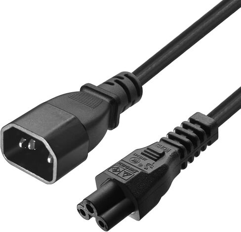 Toptekits C14 to C5 Power Plug Cable,IEC 320 C14 Male to C5 Female Adapter Cable(1ft) in Kuwait