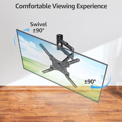 MOUNTUP TV Wall Mounts TV Bracket for Most 26-60 Inches TVs, Full Motion TV Wall Mount with Swivel and Extend 19 Inch, TV Mount with Swivel Articulating Support, Max VESA 400x400mm, MU0009 in Kuwait