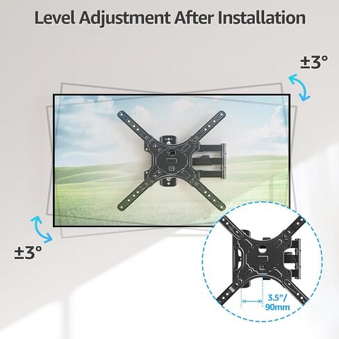 MOUNTUP TV Wall Mounts TV Bracket for Most 26-60 Inches TVs, Full Motion TV Wall Mount with Swivel and Extend 19 Inch, TV Mount with Swivel Articulating Support, Max VESA 400x400mm, MU0009 in Kuwait