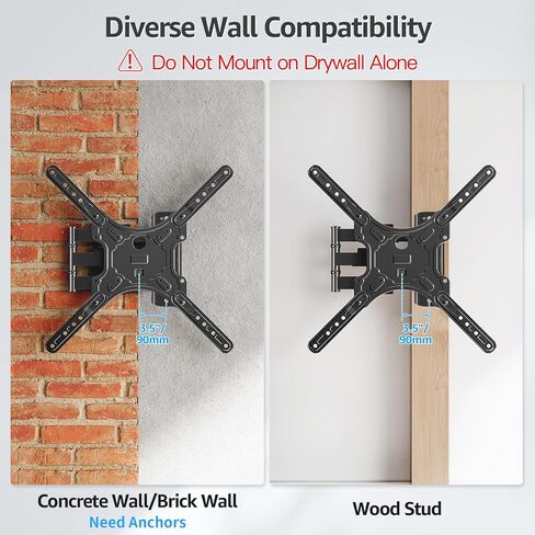 MOUNTUP TV Wall Mounts TV Bracket for Most 26-60 Inches TVs, Full Motion TV Wall Mount with Swivel and Extend 19 Inch, TV Mount with Swivel Articulating Support, Max VESA 400x400mm, MU0009 in Kuwait