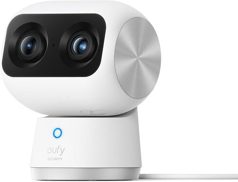 كاميرا eufy Security الداخلية S350، كاميرات مزدوجة، كاميرا أمان بدقة 4K UHD مع تكبير 8× وPTZ 360 درجة، الذكاء الاصطناعي البشري/الحيوانات الأليفة، مثالية لمراقبة الأطفال/كاميرا الحيوانات الأليفة/أمن المنزل، شبكة Wi-Fi 6 مزدوجة النطاق، التوصيل in Kuwait