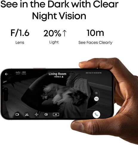 كاميرا eufy Security الداخلية S350، كاميرات مزدوجة، كاميرا أمان بدقة 4K UHD مع تكبير 8× وPTZ 360 درجة، الذكاء الاصطناعي البشري/الحيوانات الأليفة، مثالية لمراقبة الأطفال/كاميرا الحيوانات الأليفة/أمن المنزل، شبكة Wi-Fi 6 مزدوجة النطاق، التوصيل in Kuwait