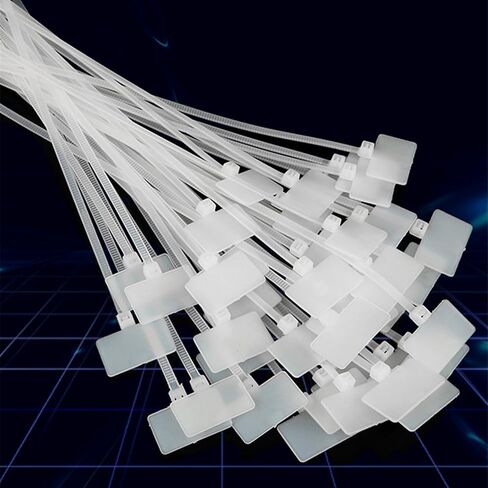 TUZAZO 6 Inch Nylon Marker Cable Zip Ties, 250pcs | Self-Locking Cable Labels Tags with Write on Cord Label for Electronics, Network Ethernet Wire Labels in Kuwait