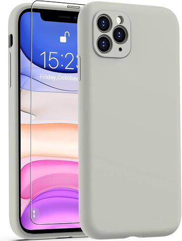 DEENAKIN Compatible with iPhone 12 Case with Screen Protector,Enhance Camera Protection,Soft Flexible Silicone Gel Rubber Bumper Cover,Slim Fit Protective Phone Case 6.1" for Women Girls Hot Pink in Kuwait