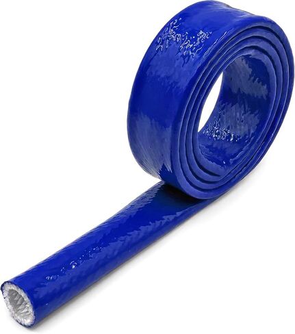 Electriduct 1/2" Thermo Armor Silicone Coated Fiberglass Fire Sleeve - 10 Feet - Blue in Kuwait