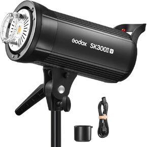 Godox SK300IIV Photo Studio Strobe Flash, 300Ws GN58 5700K Bowens Mount Professional Monolight Light with Built-in Godox 2.4G Wireless X System,10W Modeling Lamp for Studio Shooting in Kuwait