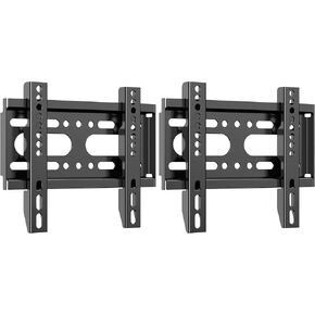 Nuyoah TV Wall Mount Bracket Low Profile ثابت لأجهزة التلفاز ذات الشاشات المسطحة 14-42 بوصة والشاشات التي يصل وزنها إلى 55 رطلاً، حامل شاشة التلفزيون العالمي يناسب 8 بوصات خشبية بحد أقصى VESA 200x200 مم in Kuwait
