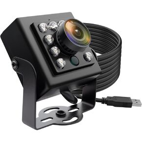 MMlove Box USB Camera Aluminum Mini Case Webcam 170 Degree Fisheye Wide Angle Lens with 640x480 Pixel VGA Webcam for Android/Linux/Mac/Windows/PC Web Camera in Kuwait