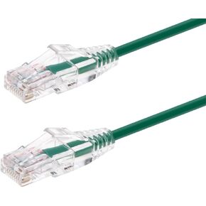 Monoprice Cat6 Ethernet Patch Cable - Snagless, Stranded, 550MHz, UTP, CMR Rated, 28AWG, 3 Feet, Green - SlimRun Series in Kuwait