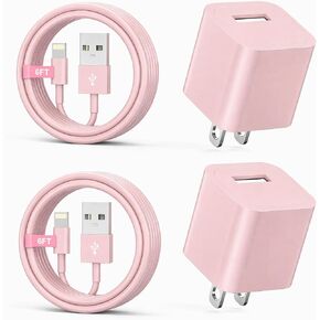 شاحن iPhone، [معتمد من Apple MFi] 2 حزمة كابل Lightning بطول 6 أقدام لمزامنة بيانات Apple مع 2 حزمة شاحن حائط USB محول قابس للسفر متوافق مع iPhone 14/13/12/11/Mini/XS/Max/XR/X/8/7/ SE in Kuwait