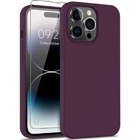 DEENAKIN Compatible with iPhone 14 Plus Case - Enhanced Camera Protection and Screen Protector - Soft Liquid Silicone Cover - Slim Fit Protective Phone Case 6.7" for Women Girls - Hot Pink in Kuwait