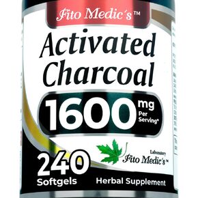 FITO MEDIC'S Lab | Activated Charcoal Pills| 1600 mg per Serving | 240 Caps | Activated Charcoal | Charcoal Capsules| Charcoal Pills| Ultra high Absorption, s. in Kuwait