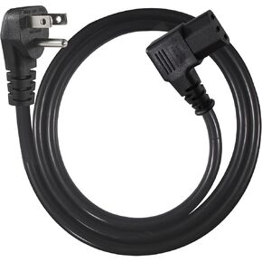 90 Degree Computer Power Cord Right Angle - 1FT Flat Plug NEMA 5-15 Plug to IEC C13 Power Cord,Universal PC Power Supply Cord 16AWG, Black C13 3 Prong Angled AC Power Cord for PC Monitor/TV(1FT) in Kuwait