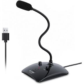 ميكروفون كمبيوتر USB مع زر كتم الصوت، ميكروفون قابل للتعديل للكمبيوتر، ميكروفون USB، ميكروفون للبودكاست واللابتوب والتسجيل والالعاب in Kuwait