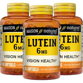 MASON NATURAL Lutein 6 mg with Vitamin E - Healthy Vision and Eye Function, Supports Eye Health, 60 Softgels (Pack of 3) in Kuwait